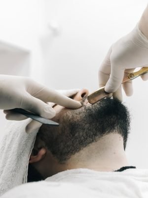 Degradê masculino feito na Barbearia Lumberjack, Centro de Uberlândia